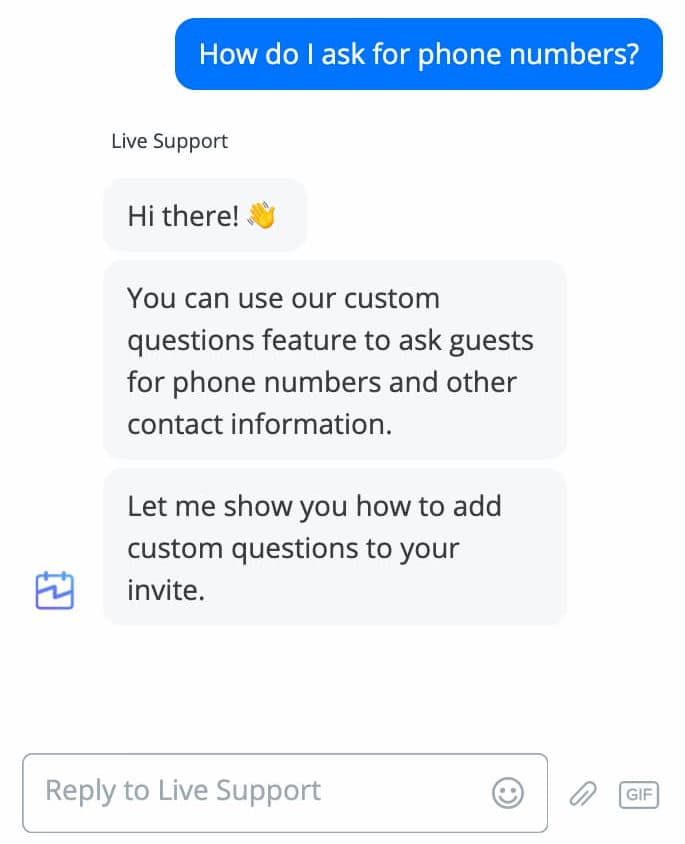 Live customer support